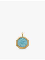 selfridges Monica Vinader St. Christopher 18ct Yellow Gold-Plated Vermeil Sterling Silver Turquoise Pendant- Buy online at McGrocer