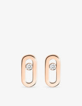 selfridges Messika Move Uno 18ct Gold and 0.03ct Brilliant-Cut Diamond Earrings- Buy online at McGrocer