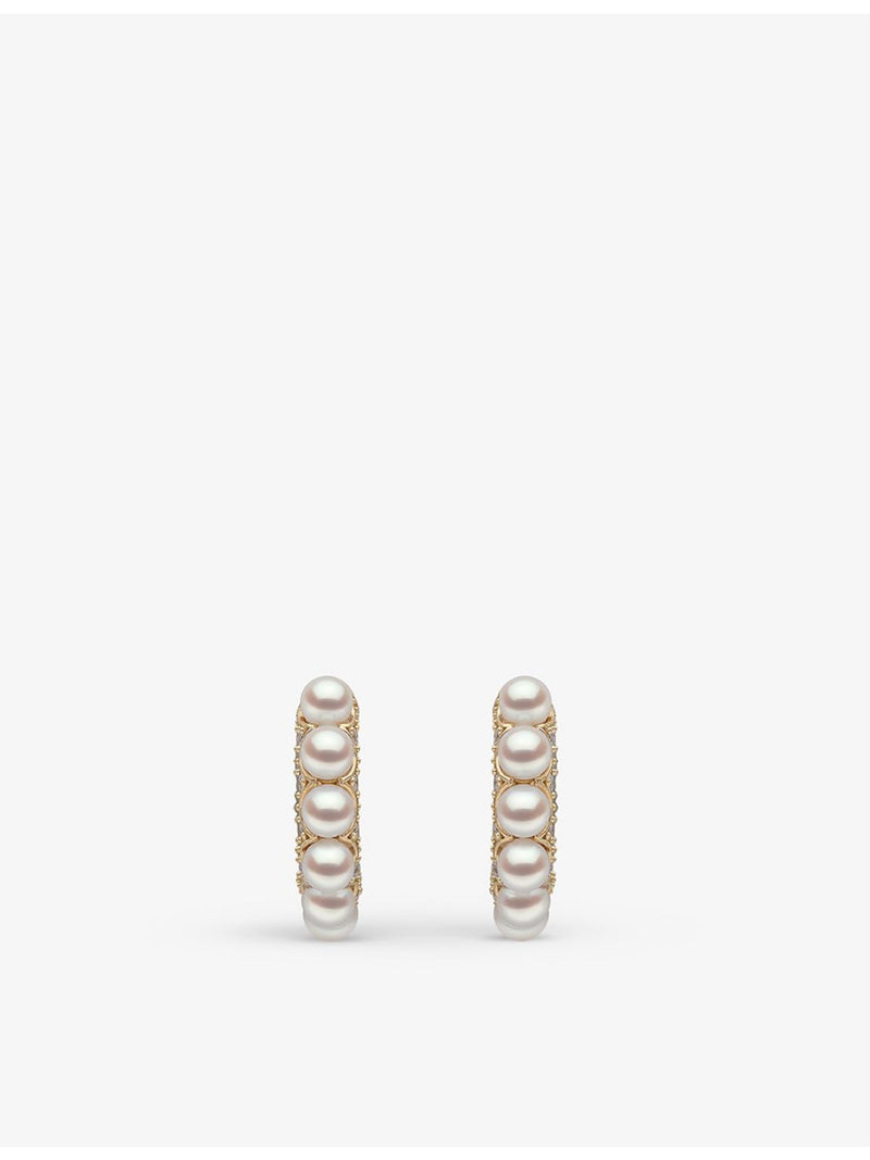 Yoko London 18ct gold diamond pearl earrings - British product