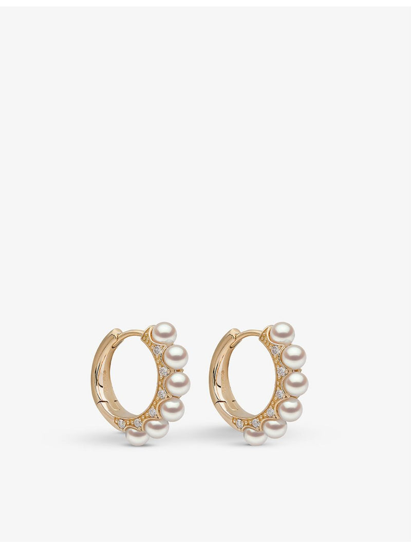 Yoko London 18ct gold diamond pearl earrings - British product