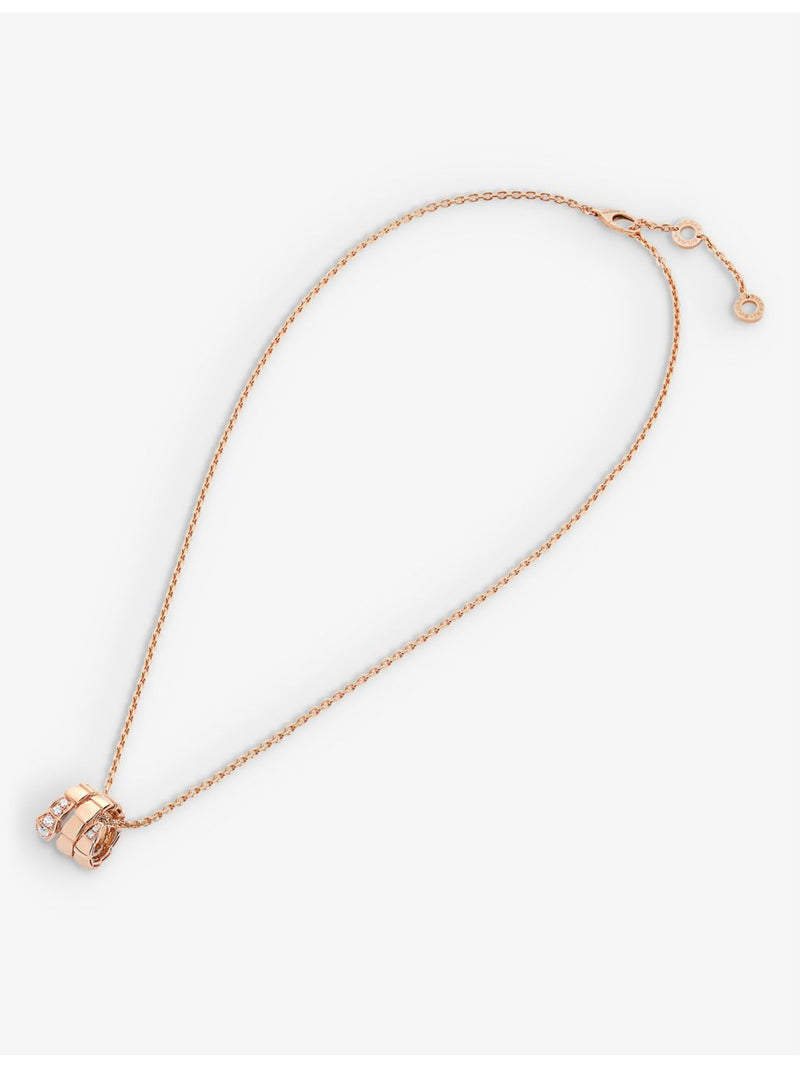 Bvlgari Serpenti Viper 18ct rose-gold diamond pendant necklace, UK version