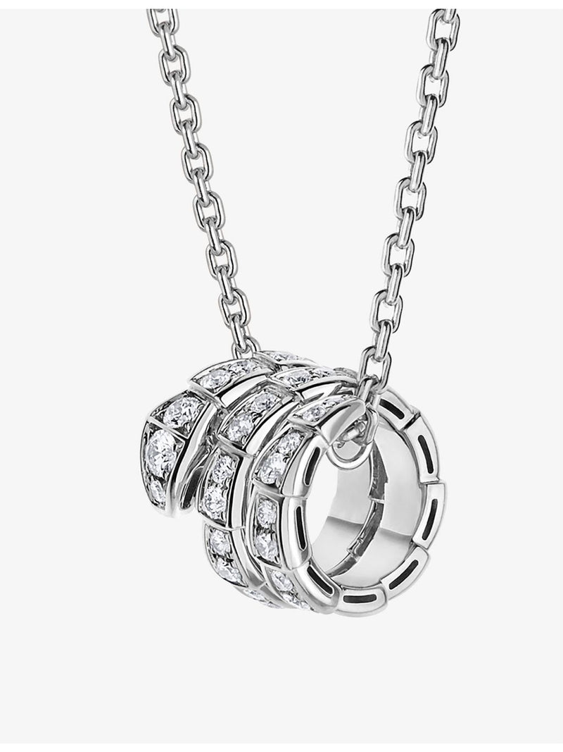 Bvlgari Serpenti Viper 18ct white gold diamond pendant necklace (British brand)