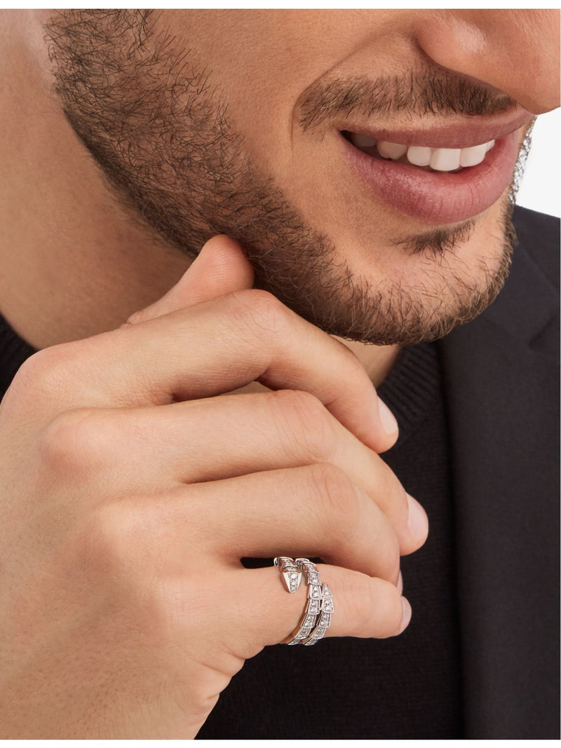 Bvlgari Serpenti Viper diamond ring 18ct white gold, UK version