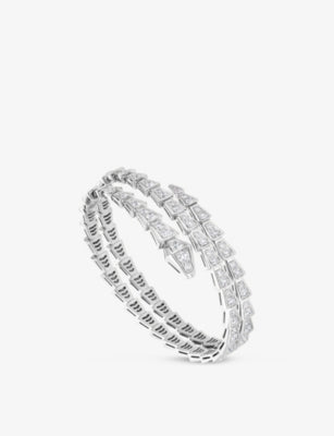 Bvlgari Serpenti Viper 18ct White-Gold and 5.89ct Brilliant-Cut Diamond Bracelet 19cm