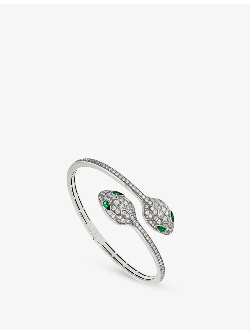 Bvlgari Serpenti 18ct white gold diamond bangle bracelet - British product