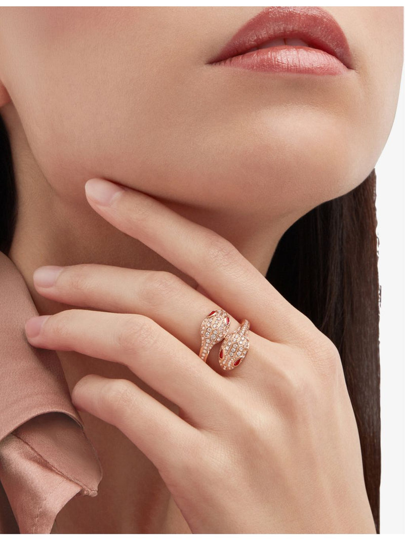 Bvlgari Serpenti Seduttori ring with diamond and rubellite - British product