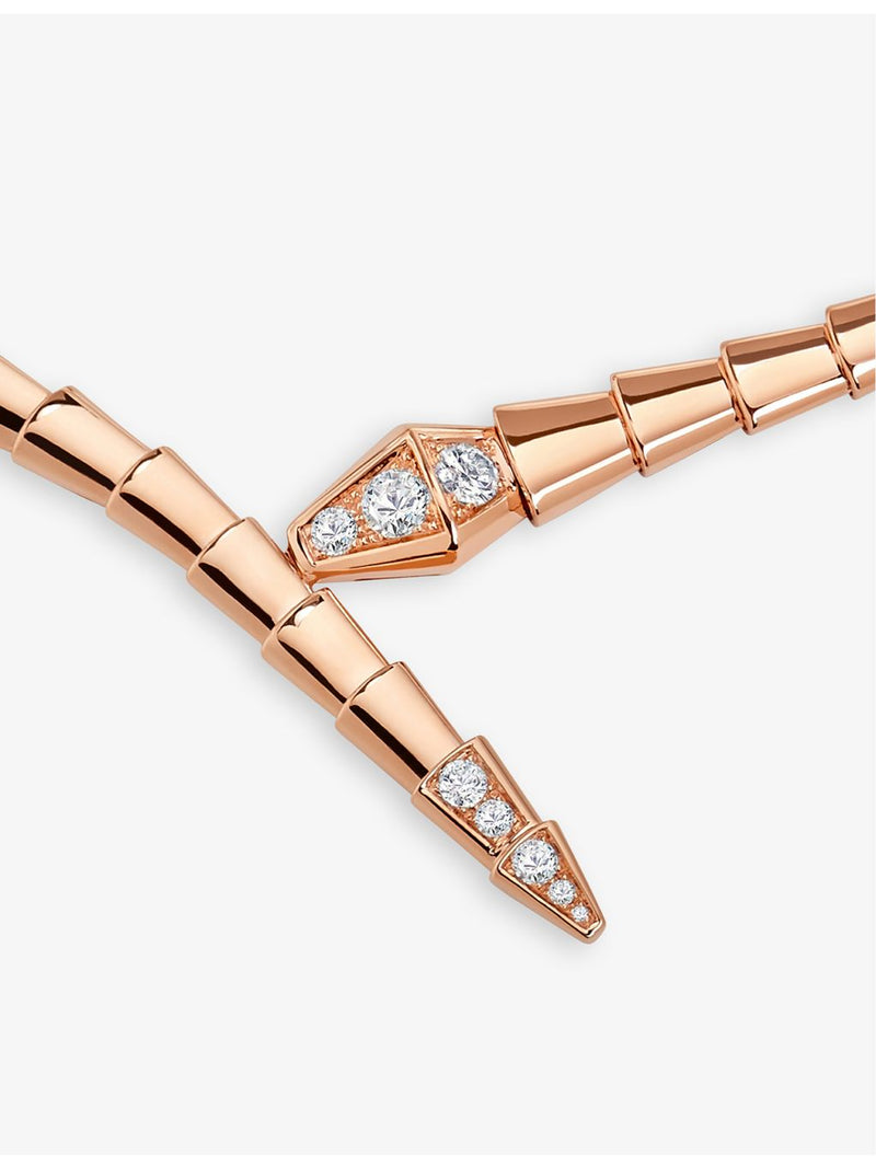 Bvlgari Serpenti Viper 18ct rose gold diamond necklace - British product
