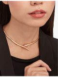 Bvlgari Serpenti Viper 18ct rose gold diamond necklace - British product