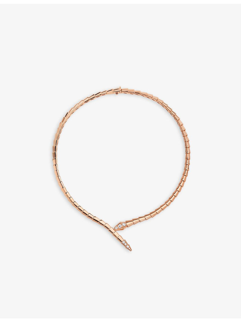 Bvlgari Serpenti Viper 18ct rose gold diamond necklace - British product