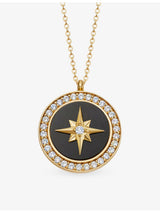 selfridges Astley Clarke Polaris Large Locket Necklace, 18ct Gold-Plated Sterling Silver, Black Onyx and White Sapphire- Buy online at McGrocer