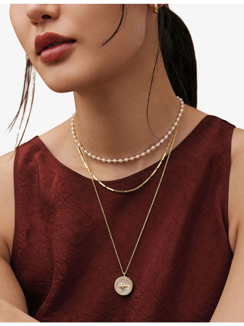 Astley Clarke Polaris large locket necklace in gold-plated sterling silver, UK version