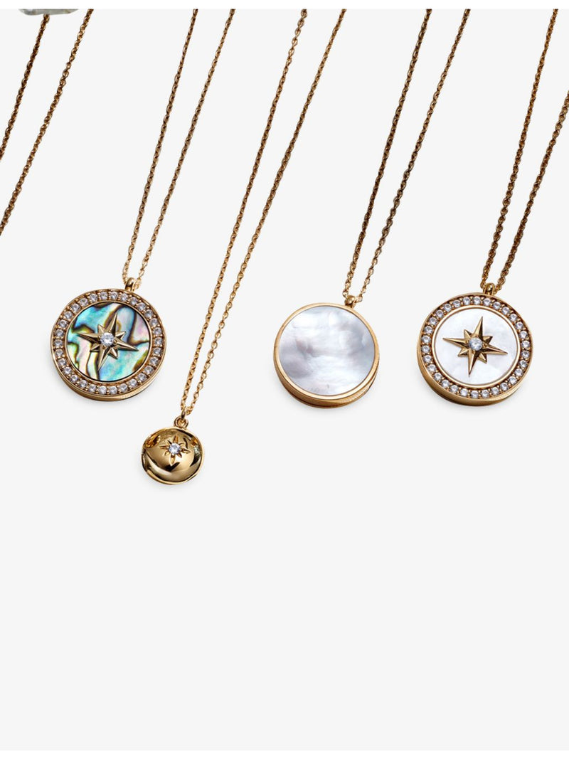 Astley Clarke Polaris large locket necklace in gold-plated sterling silver, UK version