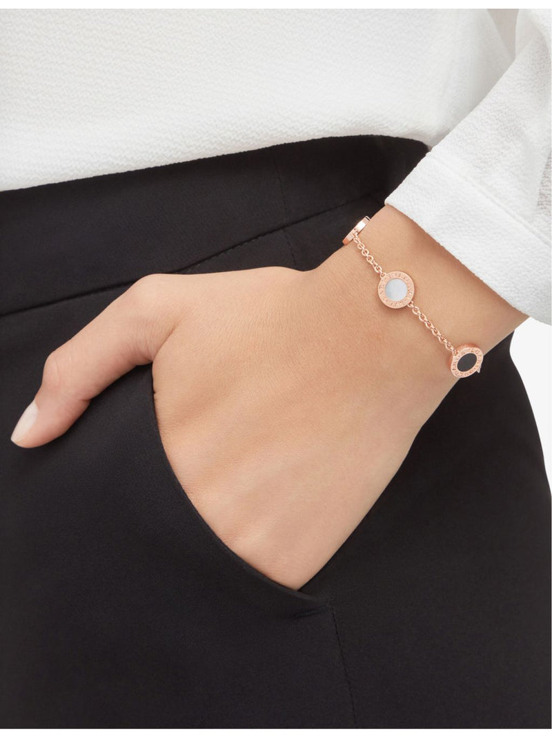 Bvlgari rose-gold mother-of-pearl onyx bracelet, imported from the UK