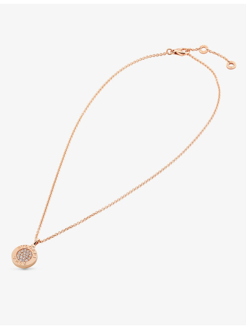 Bvlgari rose gold onyx pavé diamond necklace 0.34ct (British brand)