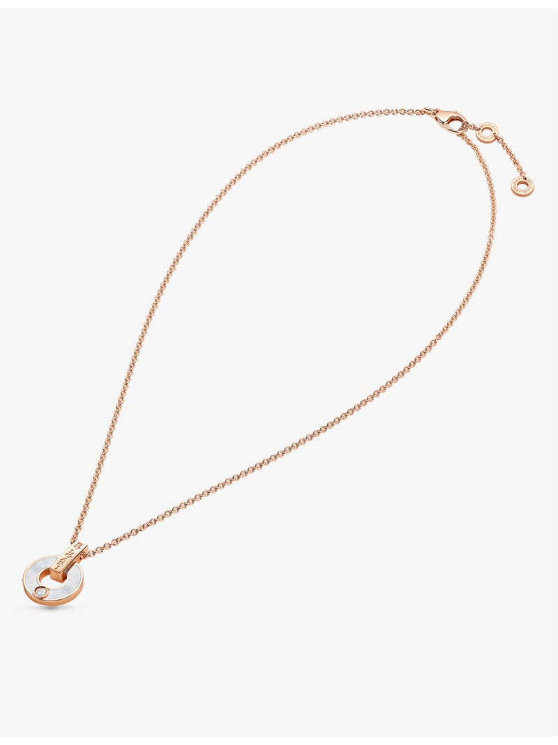 Bvlgari 18ct rose-gold mother of pearl diamond necklace, UK version