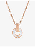 Bvlgari 18ct rose-gold mother of pearl diamond necklace, UK version