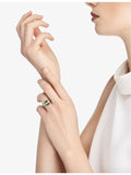 Bvlgari 18ct rose-gold diamond and malachite ring (British brand)