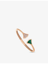 selfridges Bvlgari Diva's Dream 18ct Rose-Gold, Malachite and 0.16ct Brilliant-Cut Diamond Bracelet- Buy online at McGrocer