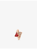 Bvlgari rose gold carnelian diamond ring 0.08ct - British product