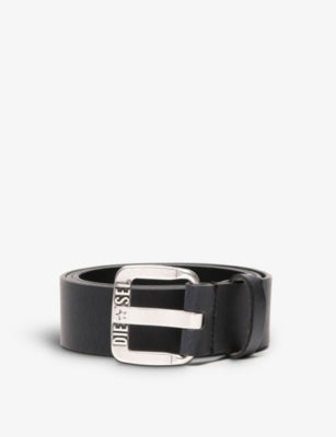 Diesel logo-embossed leather belt - British product