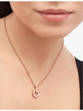 Bvlgari 18ct rose gold 0.37ct diamond pendant necklace, UK version