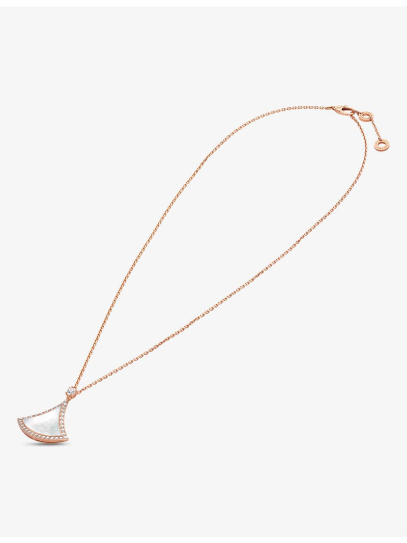 Bvlgari Divas' Dream rose gold mother-of-pearl diamond necklace, imported from the UK