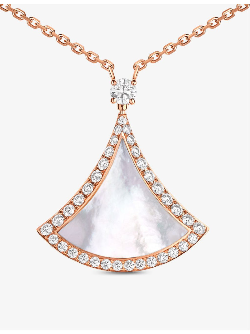 Bvlgari Divas' Dream rose gold mother-of-pearl diamond necklace, imported from the UK