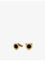 selfridges Bvlgari 18ct Yellow-Gold and Onyx Cufflinks- Buy online at McGrocer