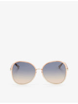 selfridges Chloé CH0030S Square-Frame Polyamide Brown Gradient Sunglasses- Buy online at McGrocer