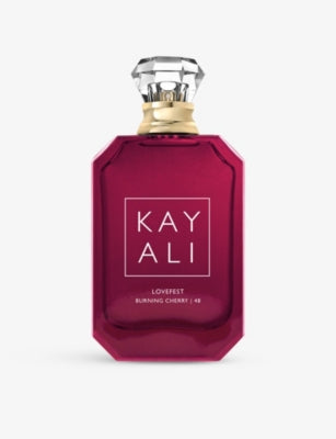 Kayali Lovefest Burning Cherry 48 eau de parfum, imported from the UK
