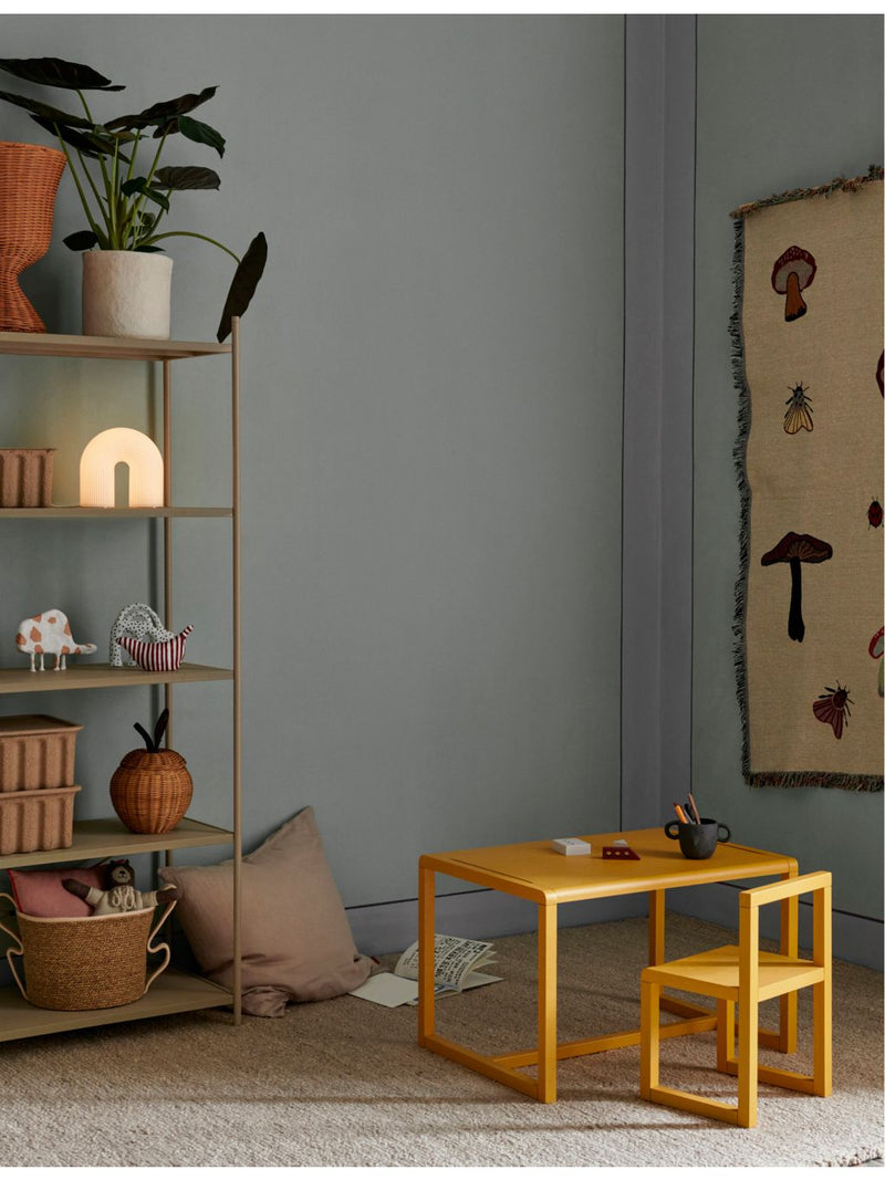 ferm LIVING table lamp rippled glass and brass, imported from the UK