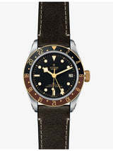 selfridges Tudor Black Bay GMT S&G Stainless-Steel and Leather Automatic Watch 41mm- Buy online at McGrocer
