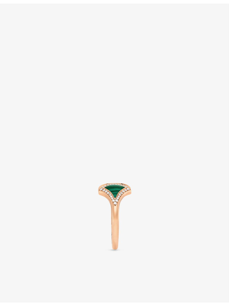 Bvlgari Divas Dream rose gold malachite diamond ring, UK version