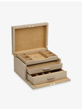 Smythson Panama three-drawer cross-grain leather jewellery box (British brand)