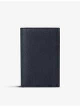 selfridges Smythson Panama Six-Card Slot Folded Leather Card Holder- Buy online at McGrocer