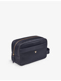 Aspinal of London logo-embellished zipped woven wash bag, UK version