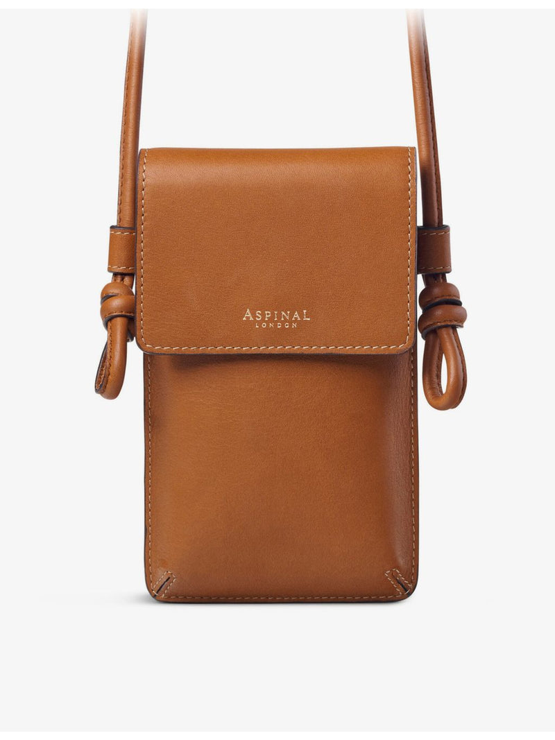 Aspinal of London Ella leather cross-body phone case, imported from the UK