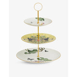 selfridges Wedgwood Waterlily Three-Tier Limited Edition Bone China Cake Stand- Buy online at McGrocer