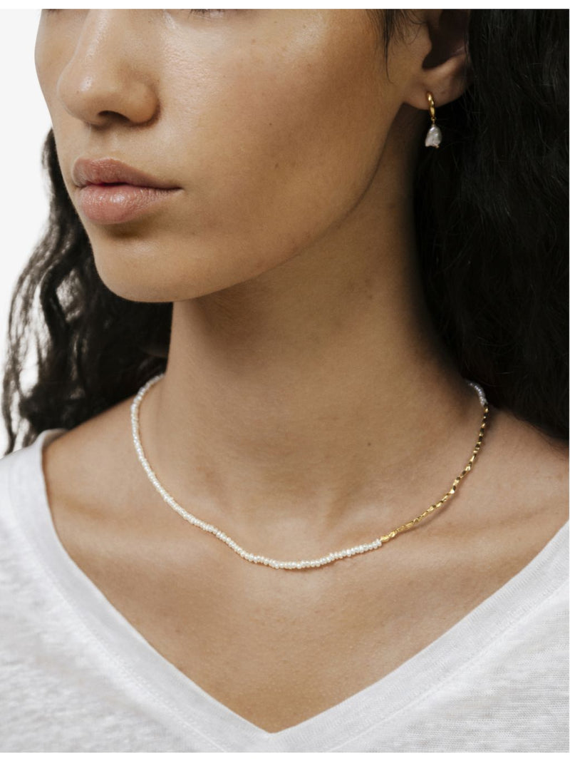 Monica Vinader Mini Nugget gold-plated faux-pearl necklace - British product
