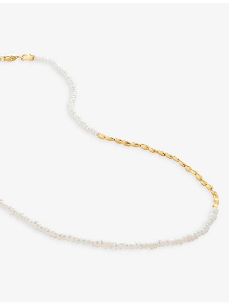 Monica Vinader Mini Nugget gold-plated faux-pearl necklace - British product