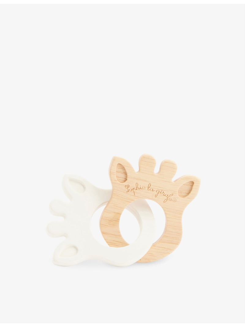 Sophie La Giraffe So Pure rubberwood teething rings, imported from the UK