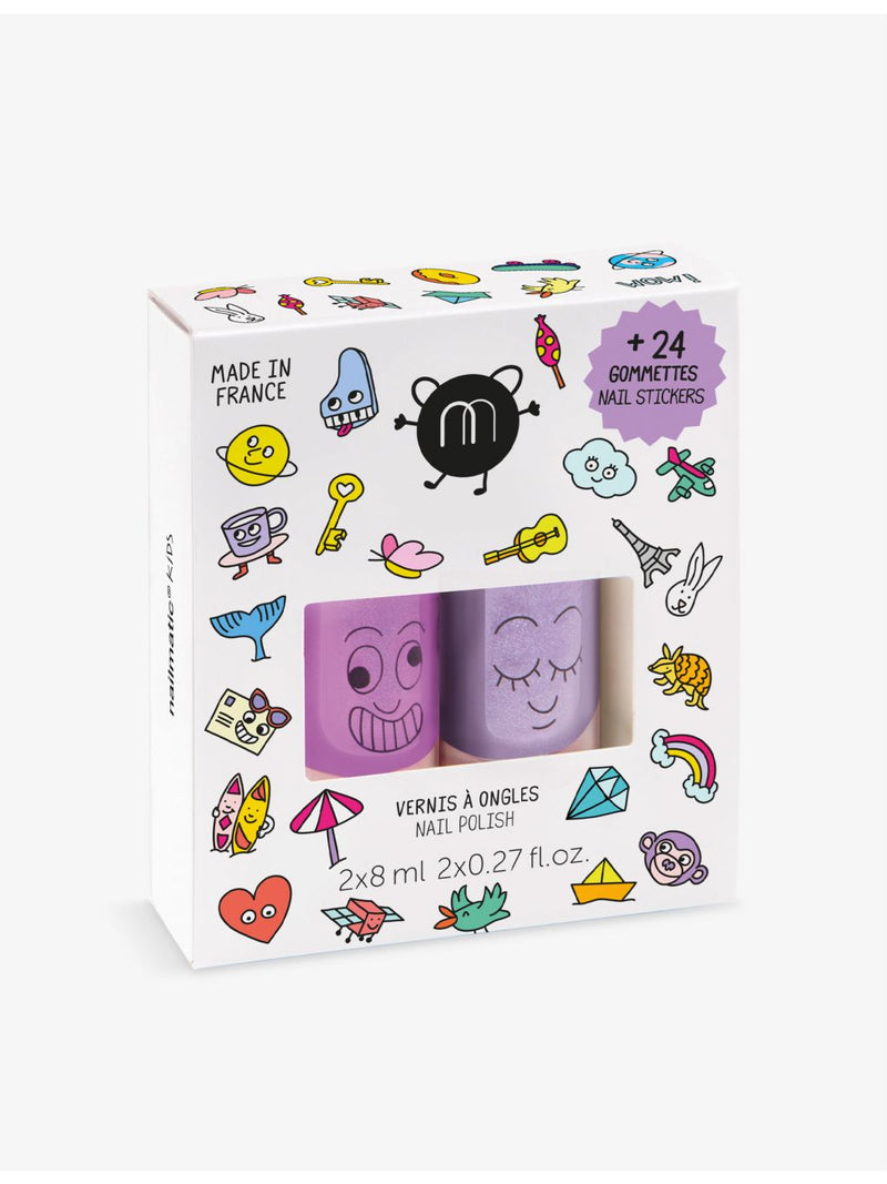 WOW nail polish set with stickers 2x8ml, imported from the UK
