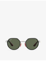 selfridges Ray-Ban RB3703M Scuderia Ferrari Irregular-Frame Metal Sunglasses- Buy online at McGrocer