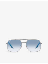 selfridges Ray-Ban RB3699 Polarised Polished-Metal Square Sunglasses- Buy online at McGrocer
