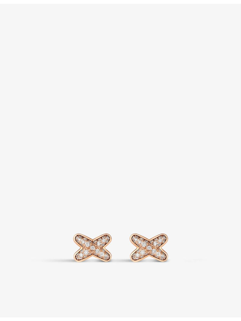 Chaumet 18ct rose gold diamond earrings 0.129ct (British brand)