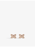 Chaumet 18ct rose gold diamond earrings 0.129ct (British brand)