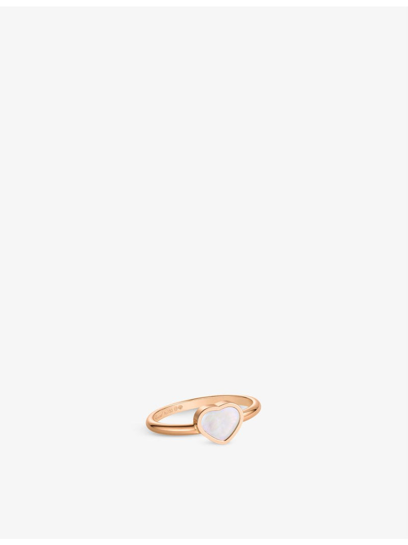 Chopard mother-of-pearl heart ring in 18ct rose gold (British brand)