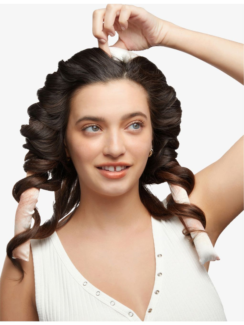 Kitsch satin heatless curling set with foam rod and scrunchies, British brand