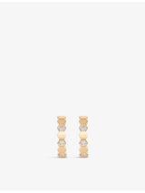 selfridges Chaumet Bee de Chaumet 18ct Rose-Gold and 0.41ct Brilliant-Cut Diamond Hoop Earrings- Buy online at McGrocer