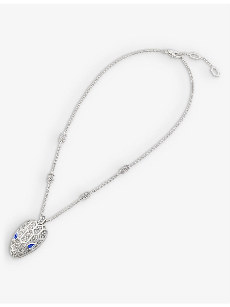 Bvlgari Serpenti diamond sapphire necklace 18ct white gold, imported from the UK